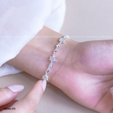  Lắc tay bạc Việt Nam chuỗi sao đính đá xen tròn phay | Cáo Bạc 