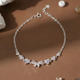  Lắc tay bạc Việt Nam Ribbon of Love nơ đính đá thanh mảnh nữ tính | Cáo Bạc 