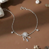  Lắc tay bạc Việt Nam Dreamcatcher vòng tròn đính đá thả mềm nữ tính | Cáo Bạc 