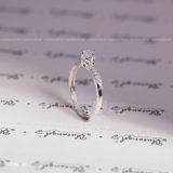  Nhẫn bạc Việt Nam ổ đá viền hoa trơn cạnh đá bi thanh lịch | Cáo Bạc 