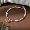 Lắc tay bạc Việt Nam bi hoa charm cờ Việt Nam thanh gọn cá tính | Cáo Bạc