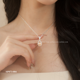  Dây chuyền bạc Việt Nam ngọc trai Freshwater viền đá tì bà thanh lịch | Cáo Bạc 