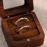  Nhẫn đôi bạc Việt Nam Special Couple Rings (323) uốn lượn mềm mại đính đá nhỏ tinh tế | Cáo Bạc 