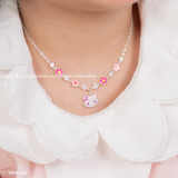  Dây chuyền bạc trẻ em dây xích charm hoa treo kitty dễ thương | Cáo Bạc 