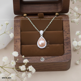  Dây chuyền bạc Việt Nam ngọc trai Freshwater viền đá tì bà thanh lịch | Cáo Bạc 