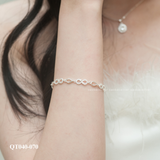  Lắc tay bạc Việt Nam vô cực viền đá thanh lịch hiện đại | Cáo Bạc 