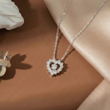  Dây chuyền bạc Việt Nam tim rỗng viền đá nhọn cuốn hút | Cáo Bạc 