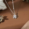 Dây chuyền bạc Việt Nam hoa bốn cánh đính đá nhỏ xinh | Cáo Bạc