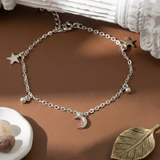  Lắc tay bạc Việt Nam trăng sao bi trơn dây mảnh trẻ trung | Cáo Bạc 