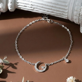  Lắc tay bạc Việt Nam trăng sao đính đá lấp lánh dịu dàng | Cáo Bạc 