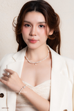  Chuỗi ngọc trai Freshwater Twin Line bạc Việt Nam hai tầng tinh tế sang trọng | Cáo Bạc 
