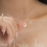  Dây chuyền bạc Việt Nam trăng khuyết ôm sao đính đá | Cáo Bạc 