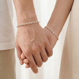  Lắc tay đôi bạc Việt Nam trơn mắt tròn dây bóng mịn unisex | Cáo Bạc 