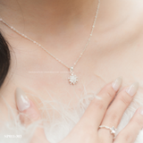  Dây chuyền bạc Việt Nam bông tuyết đá dài mini trẻ trung | Cáo Bạc 