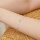  Lắc tay bạc Việt Nam hoa tuyết treo charm đính đá thanh lịch | Cáo Bạc 