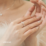  Nhẫn bạc Việt Nam đá chủ 6 li sáu chấu cạnh lá đá marquise | Cáo Bạc 
