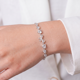  Lắc tay bạc Việt Nam Ribbon of Love nơ đính đá thanh mảnh nữ tính | Cáo Bạc 