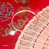 Kiềng tay bạc Việt Nam Bạch Liên trơn thanh mảnh hoa sen | Cáo Bạc 