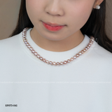  Chuỗi ngọc trai Freshwater tím 8-9li ánh hồng sang trọng thanh lịch | Cáo Bạc 