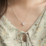  Dây chuyền bạc Việt Nam tim rỗng viền đá nhọn cuốn hút | Cáo Bạc 