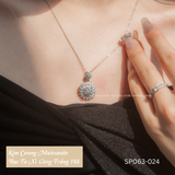  Dây chuyền bạc Việt Nam xi vàng trắng đính Kim Cương Moissanite 6,5 li Winter bông tuyết | Cáo Bạc 