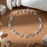  Lắc tay bạc Việt Nam tim ổ đá sole dây mảnh nữ tính | Cáo Bạc 