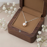  Dây chuyền bạc Việt Nam ngọc trai Freshwater 10 li mix ổ đá sang nhã | Cáo Bạc 