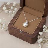  Dây chuyền bạc Việt Nam ngọc trai Freshwater 10 li mix ổ đá sang nhã | Cáo Bạc 