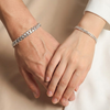 Lắc tay couple bạc Việt Nam dây mắt xích trơn bóng | Cáo Bạc