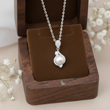  Dây chuyền bạc Việt Nam ngọc trai Freshwater đá giọt nước viền đá tinh xảo | Cáo Bạc 