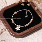  Lắc tay bạc Việt Nam Ngọc trai Freshwater Blossom Belle charm hoa | Cáo Bạc 