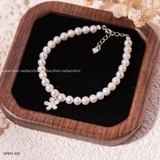  Lắc tay bạc Việt Nam ngọc trai Freshwater Bloom Petal charm hoa bạc nhỏ xinh nhẹ nhàng | Cáo Bạc 