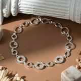  Lắc tay bạc Việt Nam tròn rỗng tròn đá sole hiện đại | Cáo Bạc 