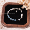 Lắc tay bạc Việt Nam ngọc trai Freshwater Aquamarine Serenity phối đá Aquamarine xanh nhạt tinh khôi  | Cáo Bạc