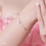  Lắc tay bạc Việt Nam trăng sao ổ đá rơi dây mảnh nữ tính | Cáo Bạc 