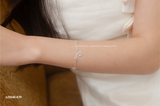  Lắc tay bạc Việt Nam hoa tuyết treo charm đính đá thanh lịch | Cáo Bạc 