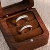 Nhẫn đôi bạc Việt Nam Winner Couple Rings (156) hai rãnh song song đính đá | Cáo Bạc