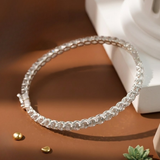  Lắc tay bạc Việt Nam kiềng cứng full đá bốn chấu sang trọng | Cáo Bạc 