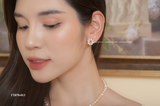  Khuyên tai bạc Việt Nam ngọc trai Freshwater nguyệt quế đính đá sang trọng | Cáo Bạc 