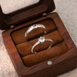  Nhẫn đôi bạc Việt Nam Couple Rings (307) đính đá sáng tinh giản sang trọng | Cáo Bạc 