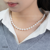  Chuỗi ngọc trai Freshwater 6 li mix bi bạc dây rút thanh lịch | Cáo Bạc 