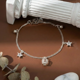  Lắc tay bạc Việt Nam Crown Star vương miện đính đá dây mảnh | Cáo Bạc 