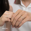 Nhẫn đôi bạc Việt Nam Elegant  bo tròn đính đá sáng Couple Rings | Cáo Bạc