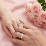  Nhẫn đôi bạc Việt Nam Lena (305) tinh giản thanh lịch hiện đại | Cáo Bạc 