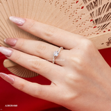  Nhẫn bạc Việt Nam ổ đá tròn viền cạnh xoắn đính đá tinh tế | Cáo Bạc 