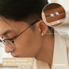 Khuyên tai bạc Việt Nam Sunrise đính Kim Cương Moissanite 4 li | Cáo Bạc