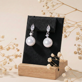  Khuyên tai bạc Việt Nam ngọc trai Crystal Drop dáng pha lê thanh thoát | Cáo Bạc 