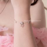  Lắc tay bạc Việt Nam Dreamcatcher vòng tròn đính đá thả mềm nữ tính | Cáo Bạc 