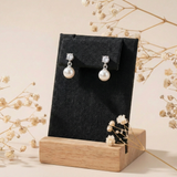  Khuyên tai bạc Việt Nam ngọc trai Freshwater Moonlight Drops treo đá trắng tinh tế | Cáo Bạc 