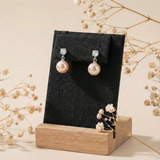  Khuyên tai bạc Việt Nam ngọc trai Freshwater Moonlight Drops treo đá trắng tinh tế | Cáo Bạc 